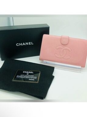 🩷 Chanel Timeless CC Snap Closure Flap Kisslock Long Continental Wallet Leather